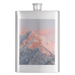 Last sun light on mountain Storžič, Slovenia Hip Flask