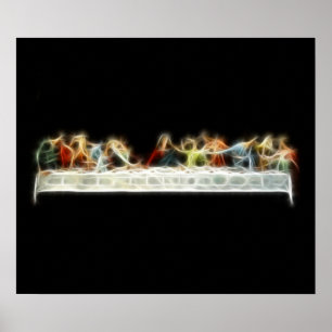 Last Supper da Vinci Jesus Fractal Painting Poster