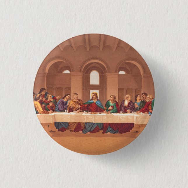 Last Supper of Jesus Christ 1 Inch Round Button (Front)