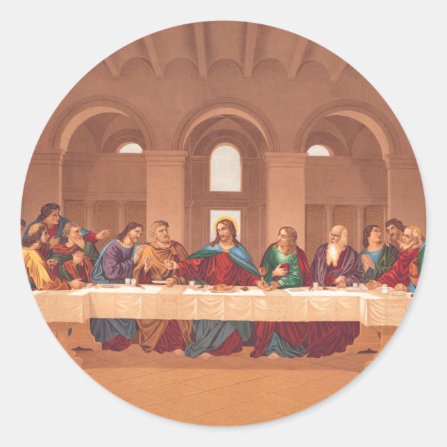 Last Supper of Jesus Christ Classic Round Sticker (Front)