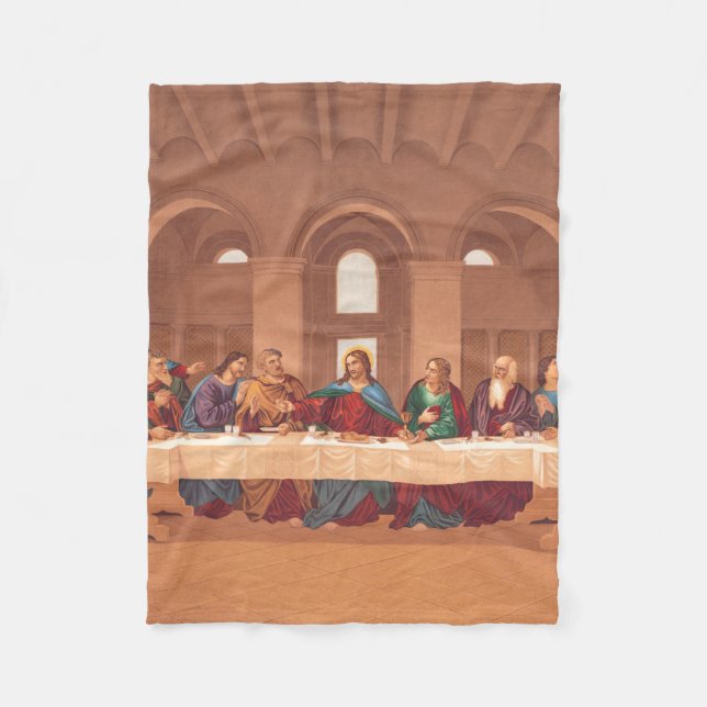 Last Supper of Jesus Christ Fleece Blanket (Front)