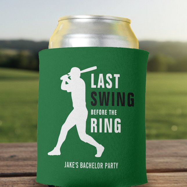 Last Swing Before the Ring Baseball Bachelor Party Can Cooler (Creator Uploaded)