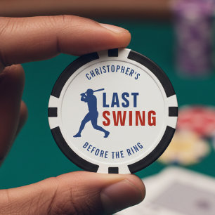 Last Swing Before the Ring Baseball Bachelor Party Poker Chips