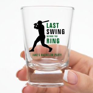 Last Swing Before the Ring Baseball Bachelor Party Shot Glass