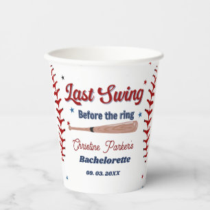 Last Swing before the ring Baseball  Bachelorette Paper Cups