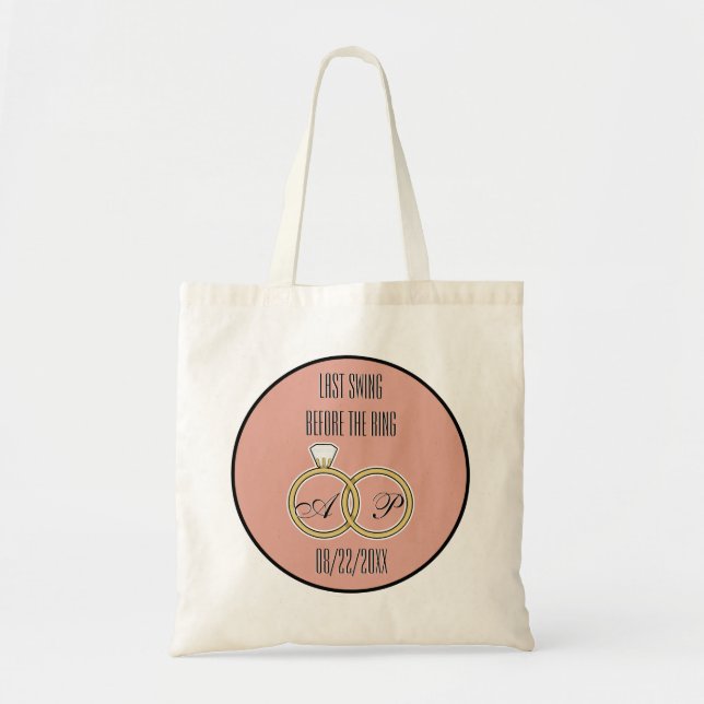 Last Swing Before the Ring Bridal Party Dusty Rose Tote Bag (Front)