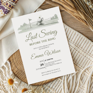 Last Swing Before the Ring Bridal Shower SageGreen Invitation