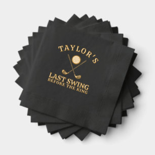 Last Swing Before The Ring Golf Bachelor Foil Napkins
