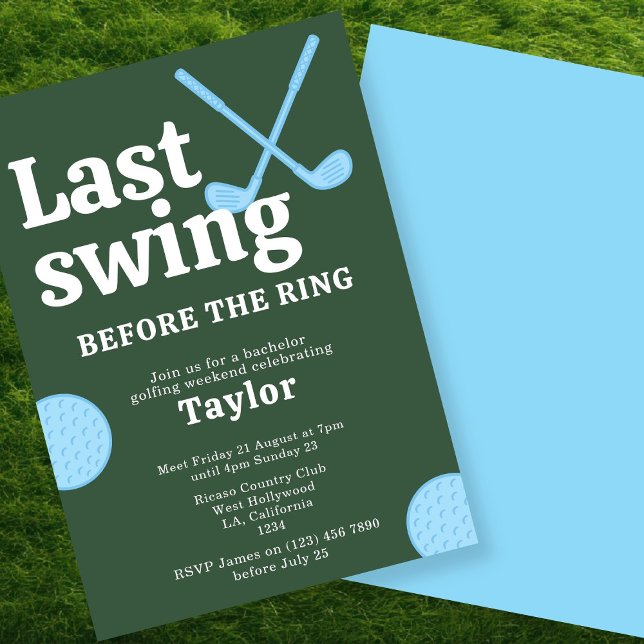 Last Swing Before The Ring Golf Bachelor Invitation (Last Swing Before The Ring Golf Bachelor Invitations by Ricaso. Golfing weekend for the groom to be)