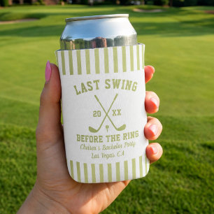 Last Swing Before The Ring Golf Bachelor Party Can Cooler