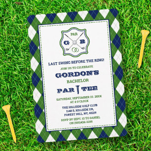 Last Swing Before The Ring Golf Bachelor Party Invitation