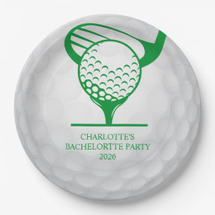 Last Swing Before The Ring Golf Bachelorette Party Paper Plate