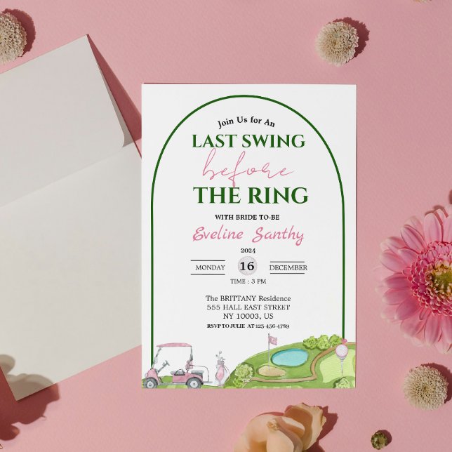 Last Swing Before the Ring Golf Bridal Shower Arch Invitation (Last Swing Before the Ring Golf Bridal Shower Arch Invitation)