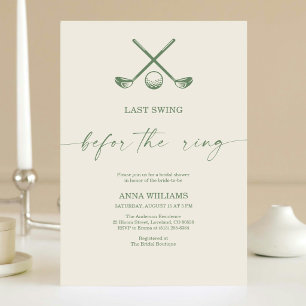 Last Swing Before the Ring Golf Bridal Shower Invitation