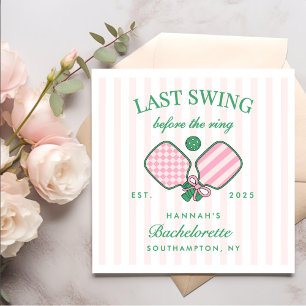 Last Swing Before The Ring Pickleball Bach Weekend Napkin