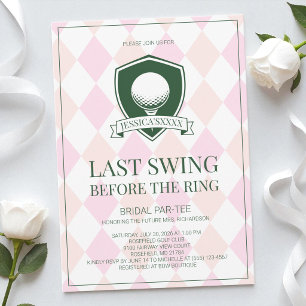 Last Swing Before the Ring Pink Golf Bridal Party Invitation