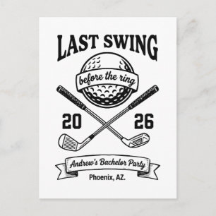 Last Swing Before The Ring Shirt Funny Golf Postcard