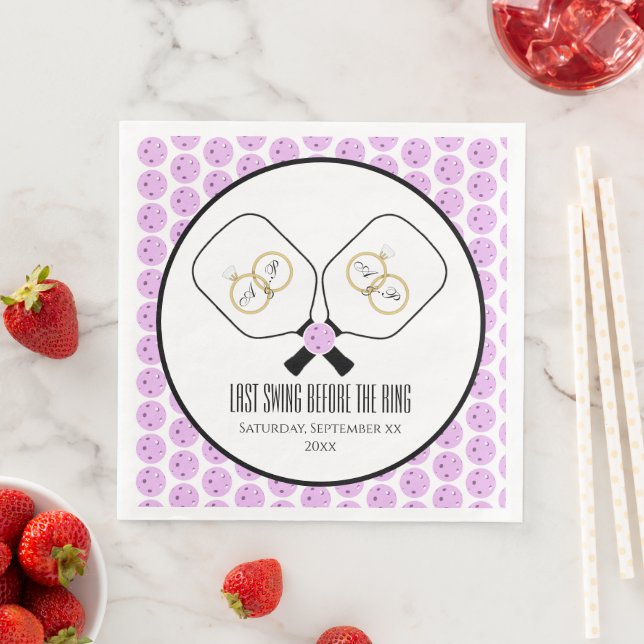 Last Swing Before the Ring Wedding Pickleball  Napkin (Insitu)