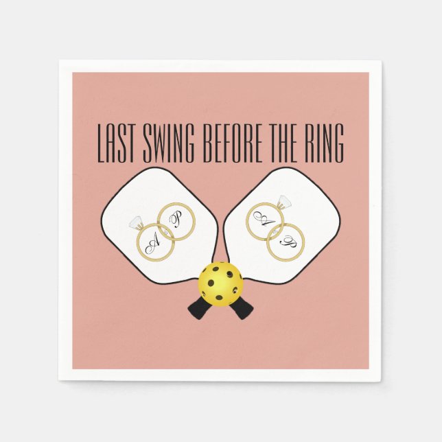 Last Swing Before the Ring Wedding Pickleball Napkin (Front)