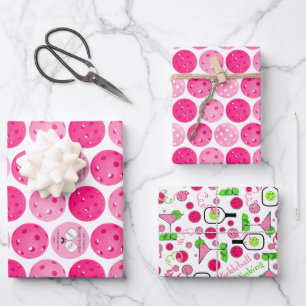 Last Swing Before the Ring Wedding Pickleball Pink Wrapping Paper Sheet