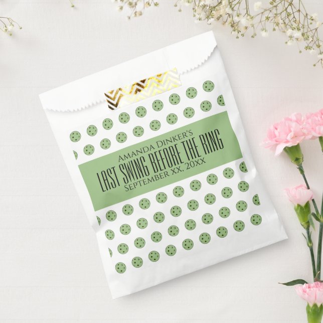 Last Swing Before the Ring Wedding Pickleball Sage Favour Bag (Sealed)