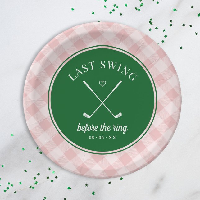 Last Swing Golf Bachelorette Paper Plate (Creator Uploaded)