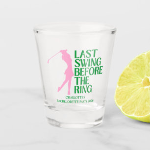 Last Swing Golf Bachelorette Pink Green Shot Glass