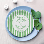 Last swing golf country club Bachelorette weekend Paper Plate<br><div class="desc">Last swing before the ring golf country club themed Bachelorette weekend party paper plates template instant digital download,  bachelorette party personalized tableware printed plates sage green golf themed plates table decor</div>