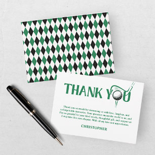 Last Swing Golf Green Bachelor Thank You Card