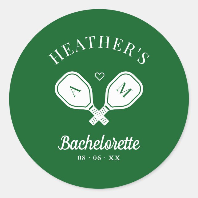 Last Swing Pickleball Bachelorette Classic Round Sticker (Front)