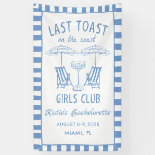 Last Toast Coast Beach Blue Bachelorette Party Banner