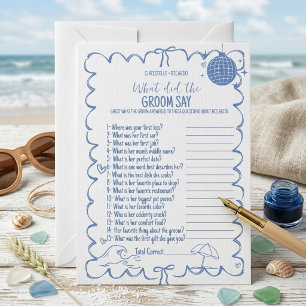 Last Toast On groom trivia bridal shower game Card