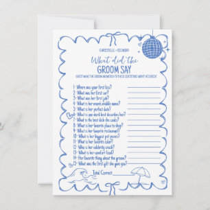 Last Toast On groom trivia bridal shower game Card