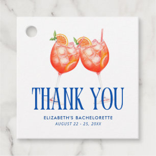 Last Toast on the Coast Aperol Spritz Bachelorette Favour Tags