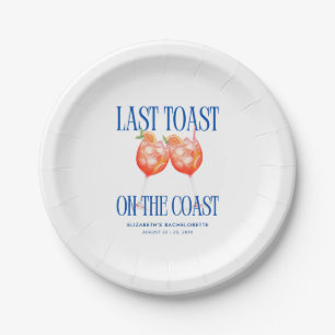 Last Toast on the Coast Aperol Spritz Bachelorette Paper Plate
