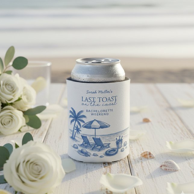 Last Toast on the Coast Bachelorette Beach Party Can Cooler (Creator Uploaded)