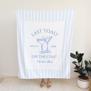 Last Toast on the Coast Bachelorette Fleece Blanket