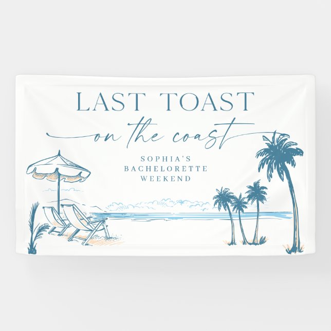 Last Toast on the Coast Bachelorette Party Banner (Horizontal)