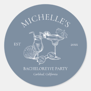 Last Toast On The Coast Bachelorette Party Classic Round Sticker