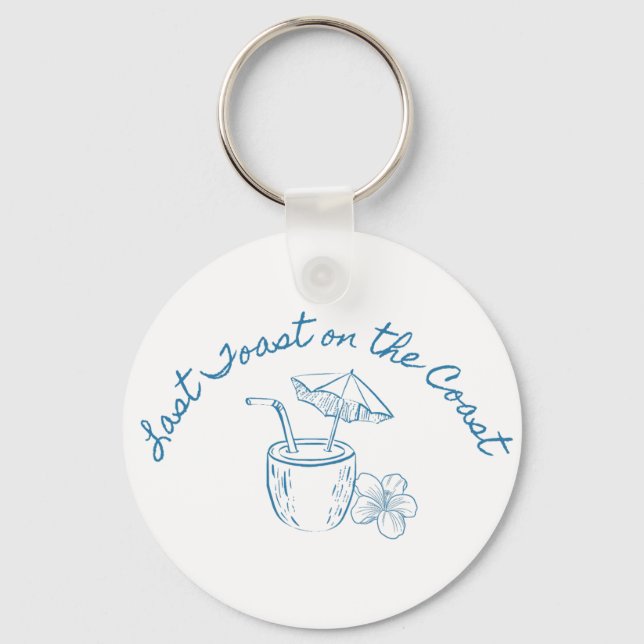 Last Toast on the Coast Bachelorette Party Design  Keychain (Front)