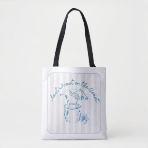Last Toast on the Coast Bachelorette Party Design Tote Bag