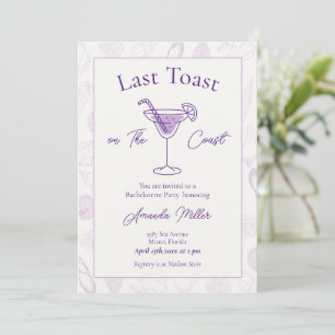 Last Toast on The Coast Bachelorette Party Invitation