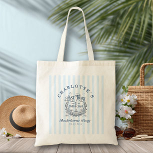 Last Toast on the Coast!Bachelorette Party Stripes Tote Bag