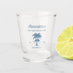 Last toast on the coast bachelorette shot glass