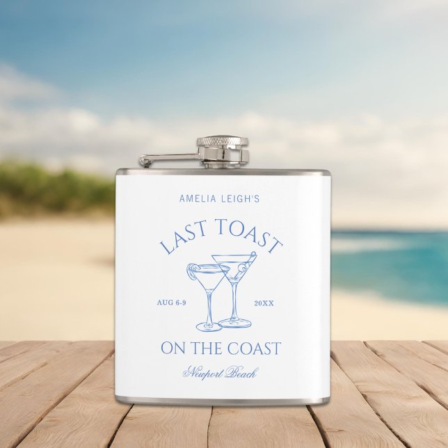 Last Toast on The Coast Bachelorette Weekend Hip Flask (Creator Uploaded)