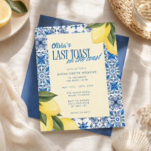 Last Toast on the Coast Bachelorette Weekend  Invitation
