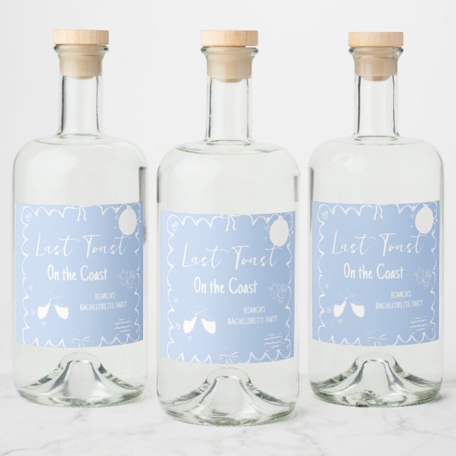 Last Toast on the Coast Bachelorette Weekend Party Liquor Bottle Label (Bottles)