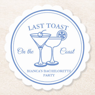 Last Toast on the Coast Bachelorette Weekend Party Paper Coaster