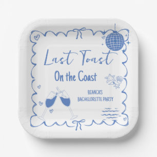 Last Toast on the Coast Bachelorette Weekend Party Paper Plate