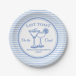 Last Toast on the Coast Bachelorette Weekend Party Paper Plate